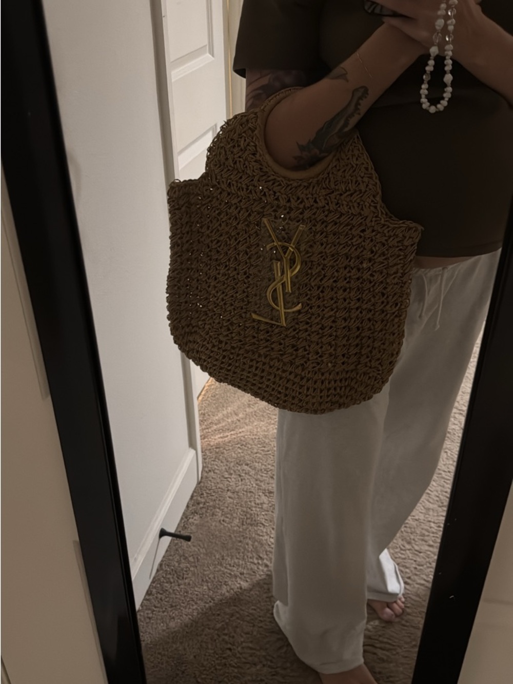 Woven Straw Tote Bag in Brown - Picture 2 of 2